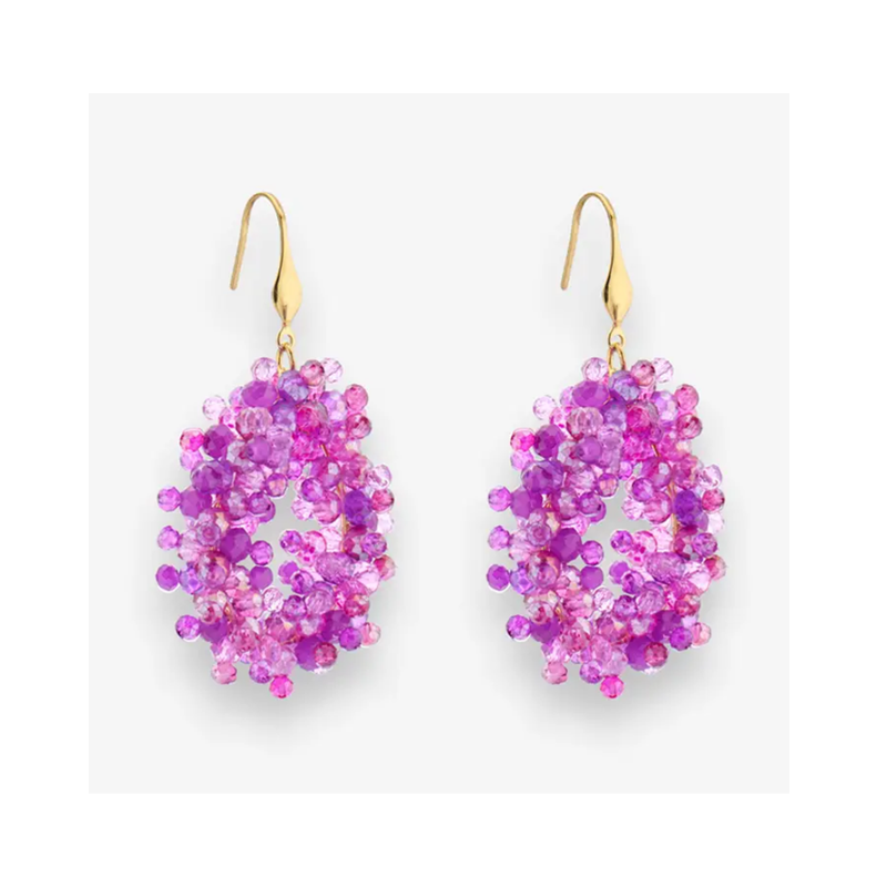 Vanna Lasihelmi-korvakorut, Purple