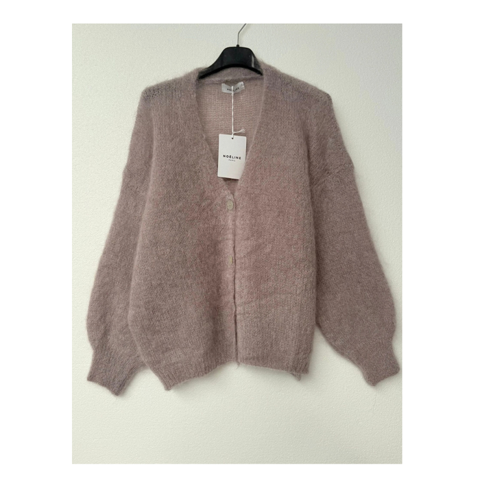 80% Kid Mohair lyhyt neuletakki, light taupe