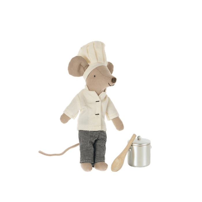 Maileg Chef Mouse with Soup Pot and Spoon