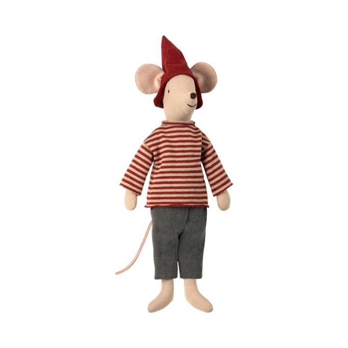 Maileg Christmas Mouse, Medium Boy / Striped Knit