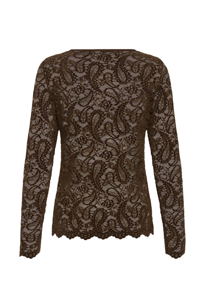 Salvi LS Lace pusero, Dark Brown