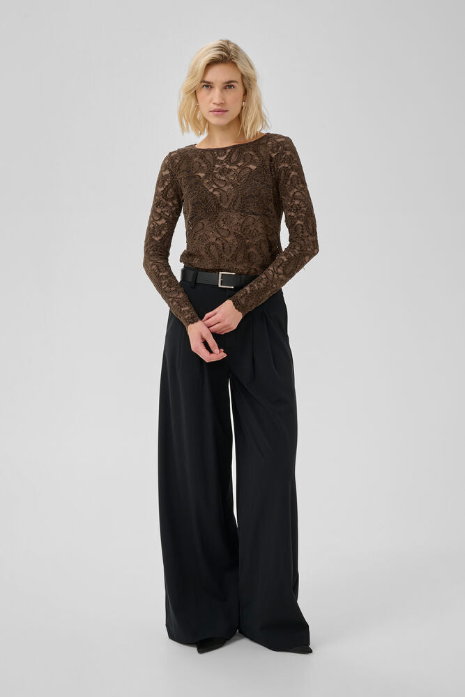 Salvi LS Lace pusero, Dark Brown