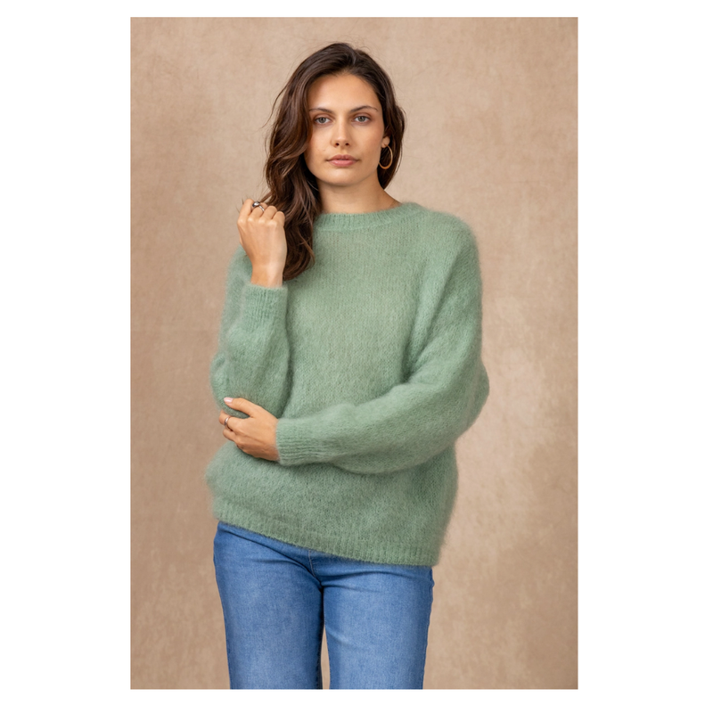 80% Kid Mohair neulepaita, Almond green