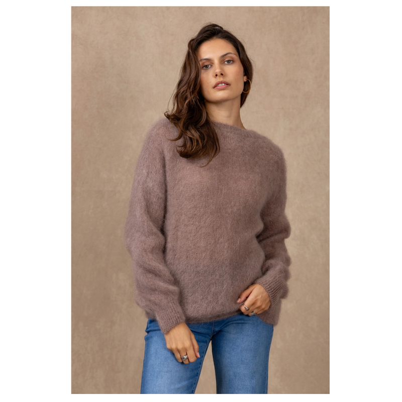 80% Kid Mohair neulepaita, Taupe