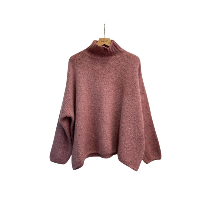 Oversized Mohair-neule, Old Rose