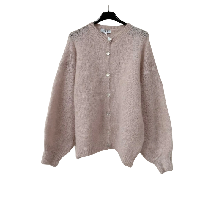 80% Kid Mohair lyhyt neuletakki, beige