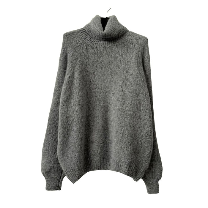 Alpakkaseos neulepaita  kilpikonnakauluksella, grey