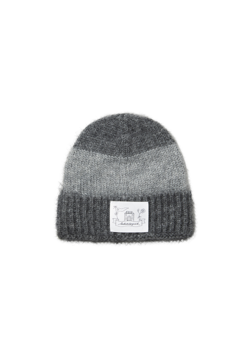 Becksöndergaard Stripe Beanie, Grey Melange